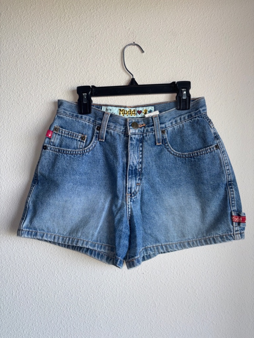 Vintage Mudd Denim Cargo Light Wash Jean Shorts size 1